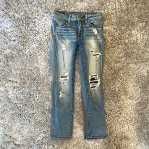 High rise jegging cropped jeans